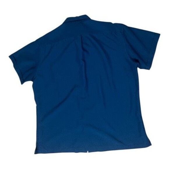 Van Heusen Studio Slim Fit Green Blue Button-Down Shirt Men Size XL Short Sleeve - Picture 5 of 11